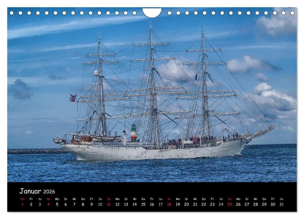 Weitere Ansicht: Windjammer vor Warnemünde (Wandkalender 2026 DIN A4 quer), CALVENDO Monatskalender | Peter Morgenroth, Calvendo