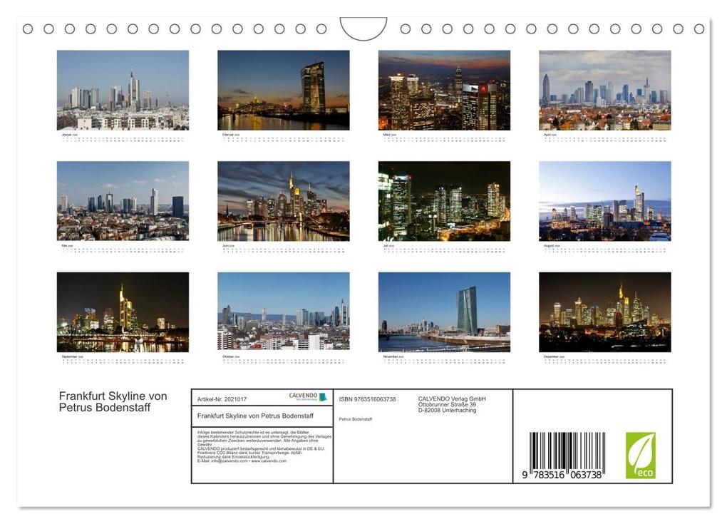 Weitere Ansicht: Frankfurt Skyline von Petrus Bodenstaff (Wandkalender 2026 DIN A4 quer), CALVENDO Monatskalender | Petrus Bodenstaff, Calvendo