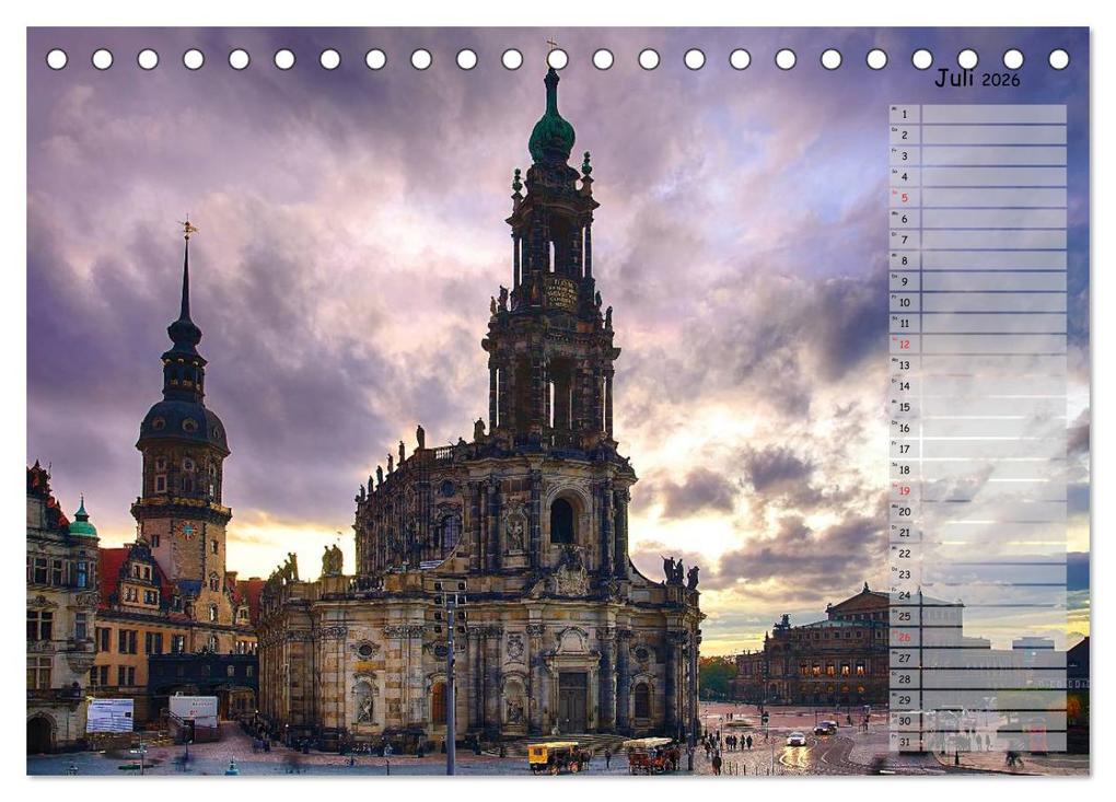 Weitere Ansicht: Dresden 2026 / Geburtstagskalender (Tischkalender 2026 DIN A5 quer), CALVENDO Monatskalender | Dirk Meutzner, Calvendo