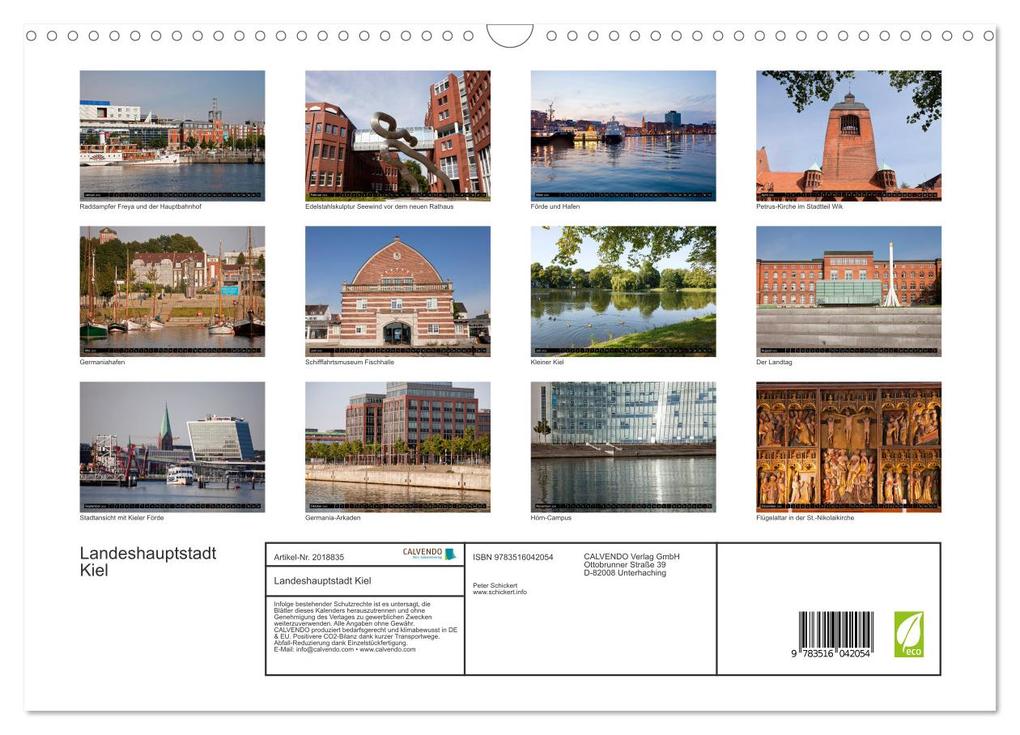 Weitere Ansicht: Landeshauptstadt Kiel (Wandkalender 2026 DIN A3 quer), CALVENDO Monatskalender | Peter Schickert, Calvendo