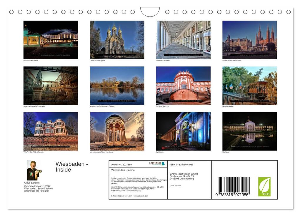 Weitere Ansicht: Wiesbaden - Inside (Wandkalender 2026 DIN A4 quer), CALVENDO Monatskalender | Claus Eckerlin, Calvendo