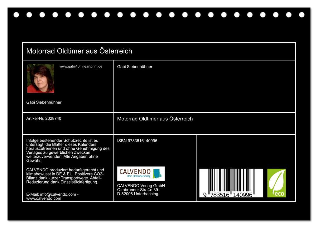 Weitere Ansicht: Motorrad Oldtimer aus Österreich (Tischkalender 2026 DIN A5 quer), CALVENDO Monatskalender | Gabi Siebenhühner, Calvendo