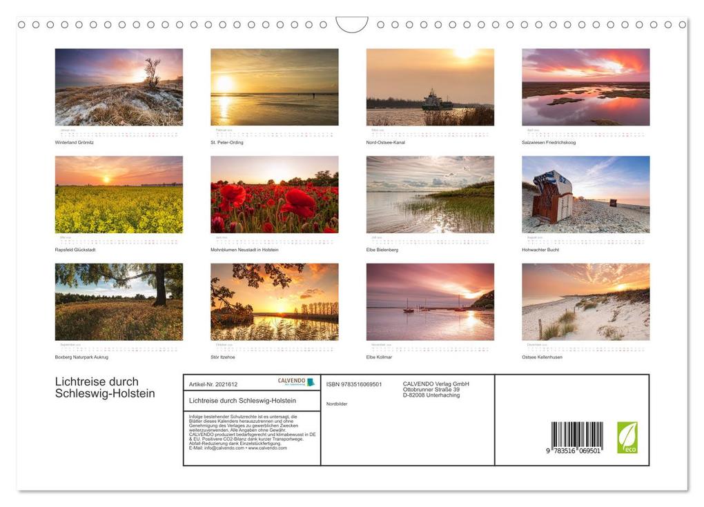 Weitere Ansicht: Lichtreise durch Schleswig-Holstein (Wandkalender 2026 DIN A3 quer), CALVENDO Monatskalender | Nordbilder Nordbilder, Calvendo, Nordbilder