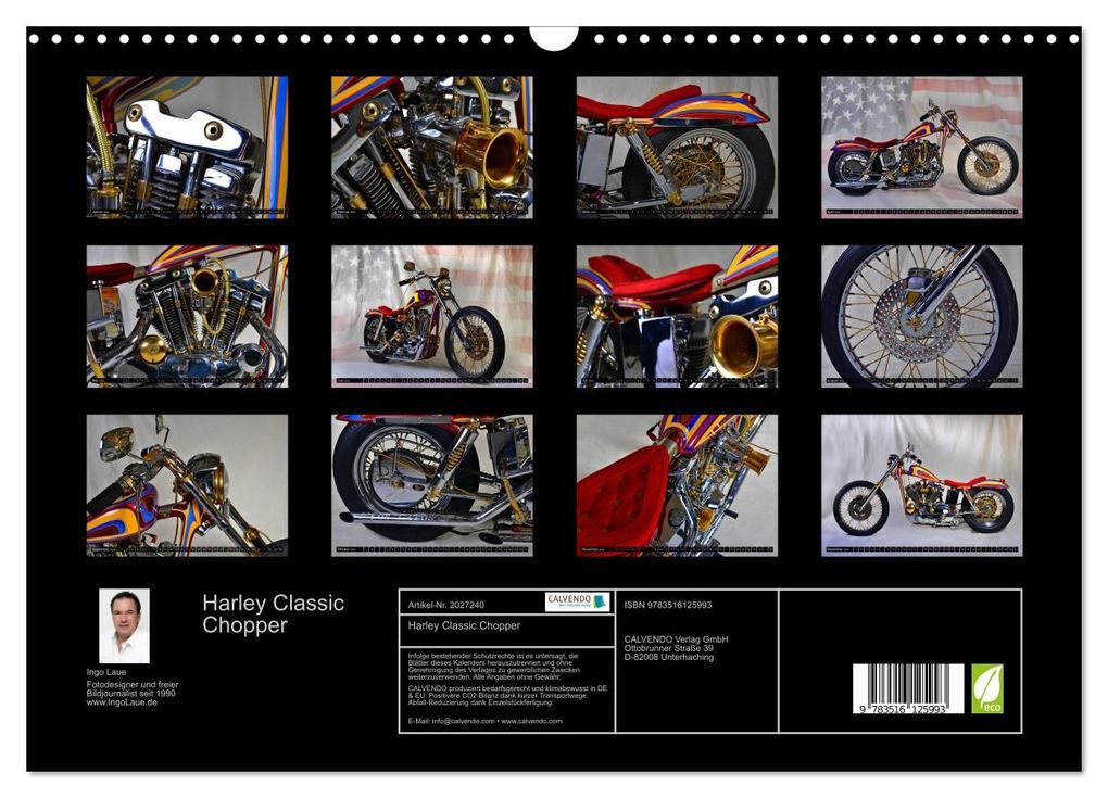 Weitere Ansicht: Harley Classic Chopper (Wandkalender 2026 DIN A3 quer), CALVENDO Monatskalender | Ingo Laue, Calvendo