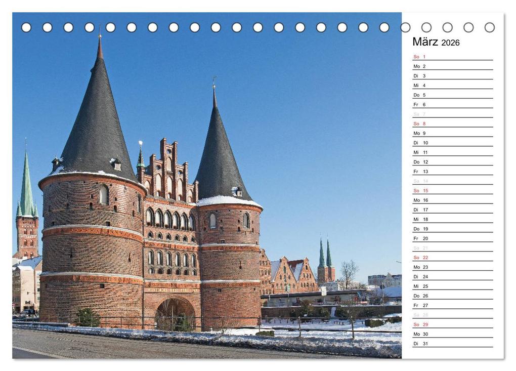Weitere Ansicht: Hansestadt Lübeck / Geburtstagskalender (Tischkalender 2026 DIN A5 quer), CALVENDO Monatskalender | Andrea Potratz, Calvendo
