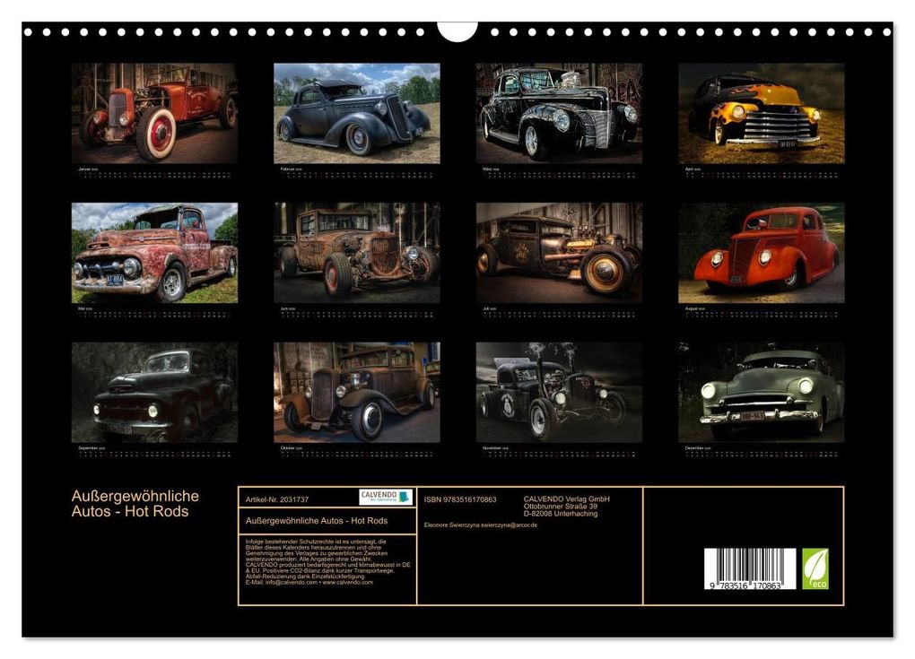 Weitere Ansicht: Außergewöhnliche Autos - Hot Rods (Wandkalender 2026 DIN A3 quer), CALVENDO Monatskalender | Eleonore Swierczyna, Calvendo