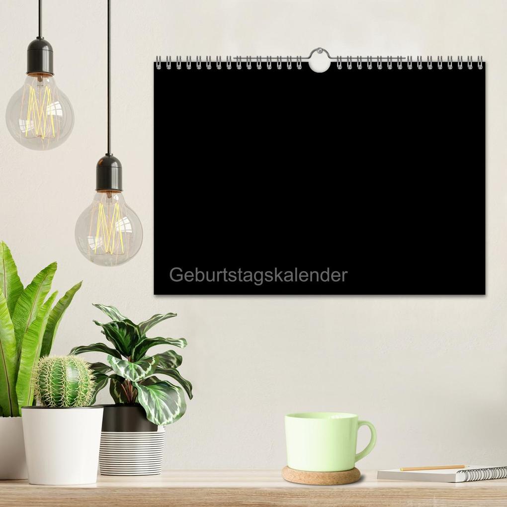 Weitere Ansicht: Bastel-Geburtstagskalender schwarz / Geburtstagskalender (Wandkalender 2026 DIN A4 quer), CALVENDO Monatskalender | Kreativ ist gut, Calvendo