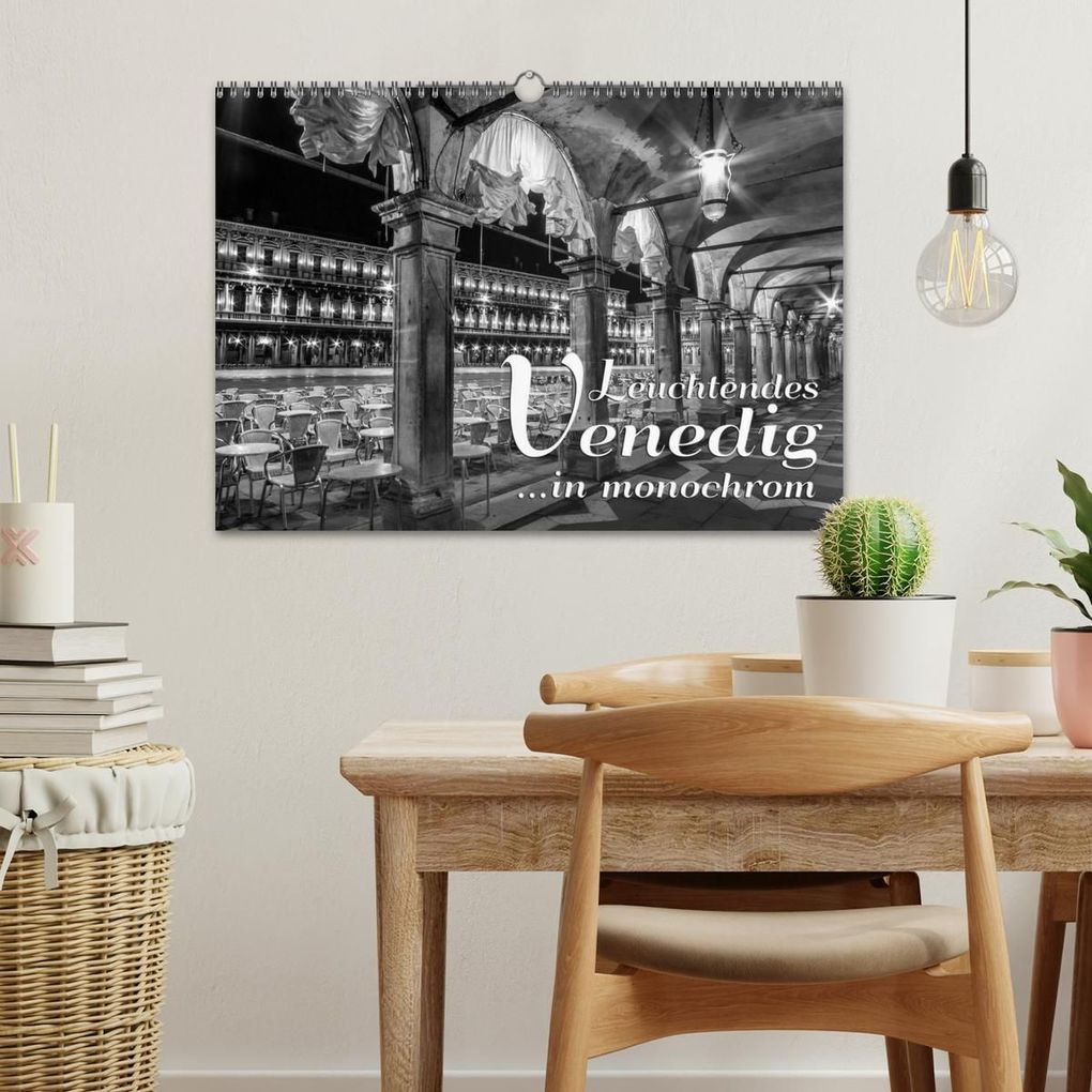 Weitere Ansicht: Leuchtendes Venedig ...in monochrom (Wandkalender 2026 DIN A3 quer), CALVENDO Monatskalender | Melanie Viola, Calvendo
