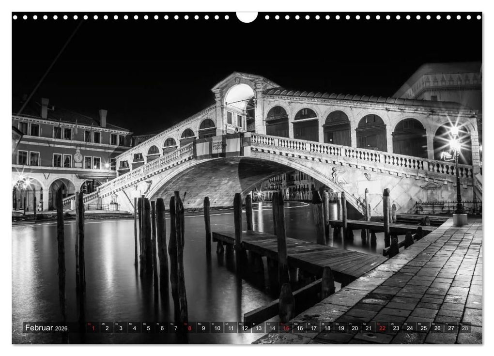Weitere Ansicht: Leuchtendes Venedig ...in monochrom (Wandkalender 2026 DIN A3 quer), CALVENDO Monatskalender | Melanie Viola, Calvendo
