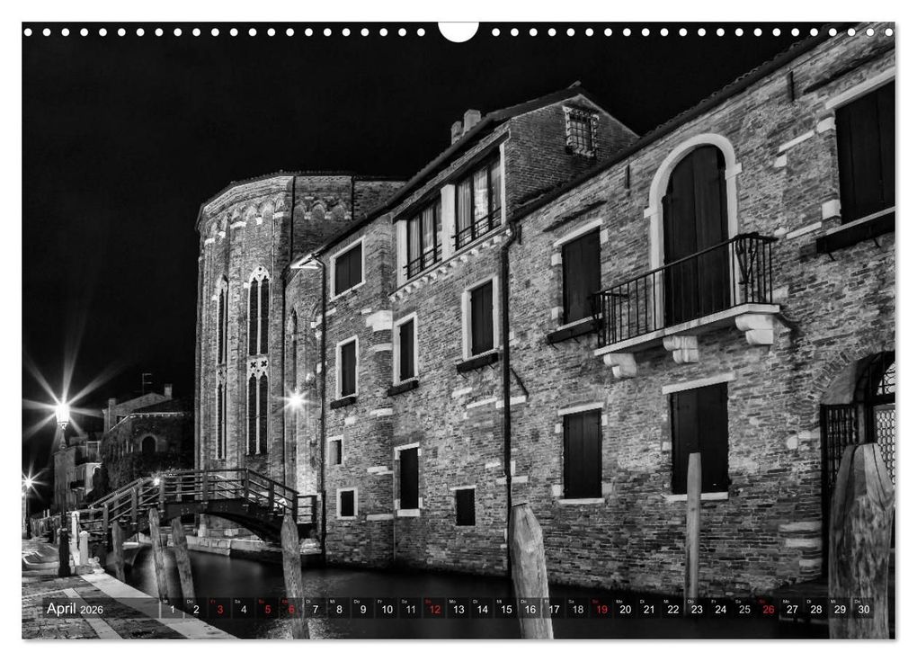 Weitere Ansicht: Leuchtendes Venedig ...in monochrom (Wandkalender 2026 DIN A3 quer), CALVENDO Monatskalender | Melanie Viola, Calvendo