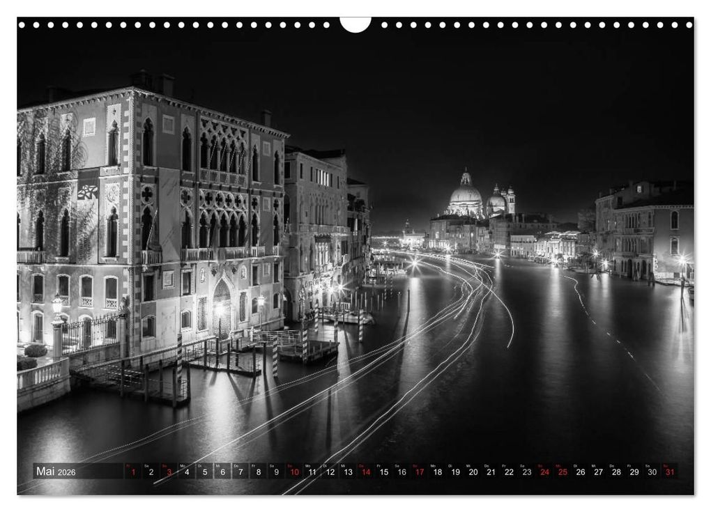 Weitere Ansicht: Leuchtendes Venedig ...in monochrom (Wandkalender 2026 DIN A3 quer), CALVENDO Monatskalender | Melanie Viola, Calvendo