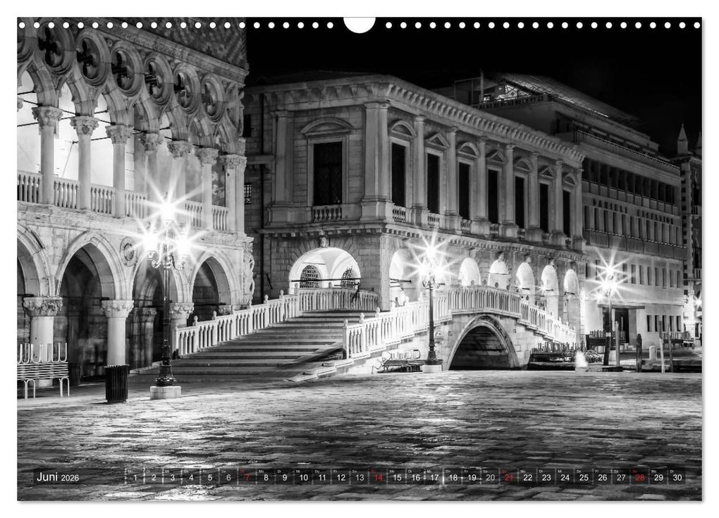 Weitere Ansicht: Leuchtendes Venedig ...in monochrom (Wandkalender 2026 DIN A3 quer), CALVENDO Monatskalender | Melanie Viola, Calvendo