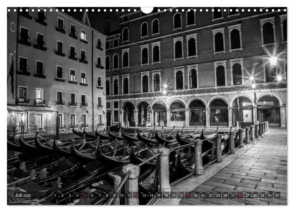 Weitere Ansicht: Leuchtendes Venedig ...in monochrom (Wandkalender 2026 DIN A3 quer), CALVENDO Monatskalender | Melanie Viola, Calvendo