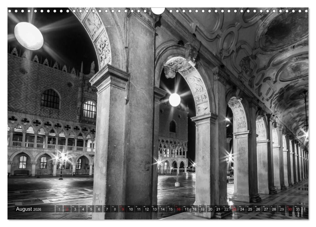Weitere Ansicht: Leuchtendes Venedig ...in monochrom (Wandkalender 2026 DIN A3 quer), CALVENDO Monatskalender | Melanie Viola, Calvendo