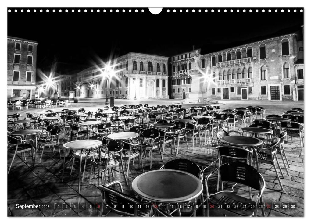 Weitere Ansicht: Leuchtendes Venedig ...in monochrom (Wandkalender 2026 DIN A3 quer), CALVENDO Monatskalender | Melanie Viola, Calvendo
