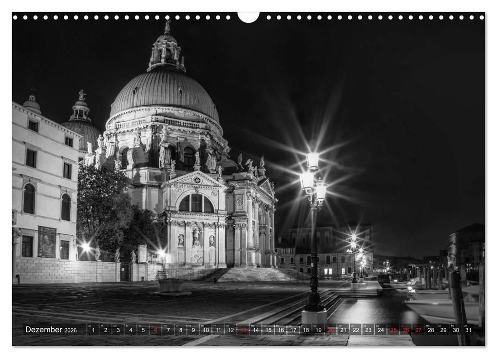 Weitere Ansicht: Leuchtendes Venedig ...in monochrom (Wandkalender 2026 DIN A3 quer), CALVENDO Monatskalender | Melanie Viola, Calvendo