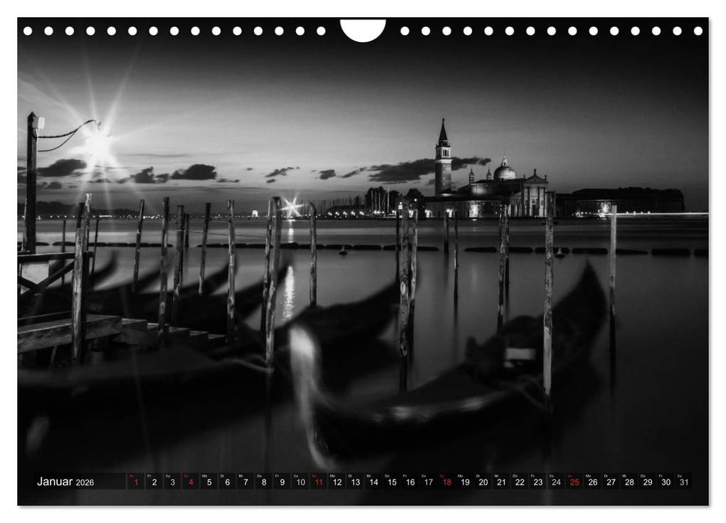 Weitere Ansicht: Leuchtendes Venedig ...in monochrom (Wandkalender 2026 DIN A4 quer), CALVENDO Monatskalender | Melanie Viola, Calvendo
