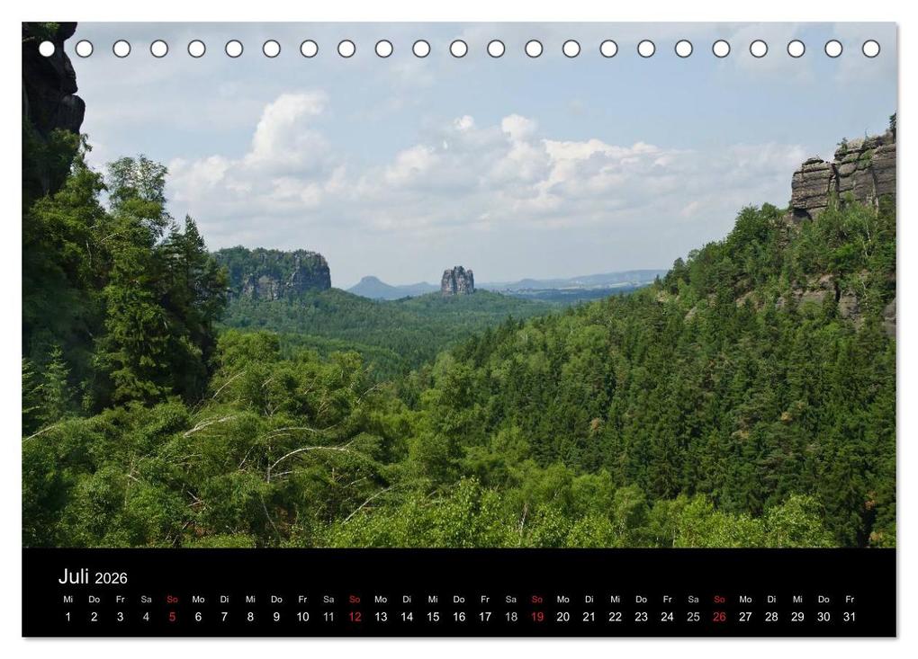 Weitere Ansicht: Die sächsische Schweiz 2026 (Tischkalender 2026 DIN A5 quer), CALVENDO Monatskalender | Michael Weirauch, Calvendo