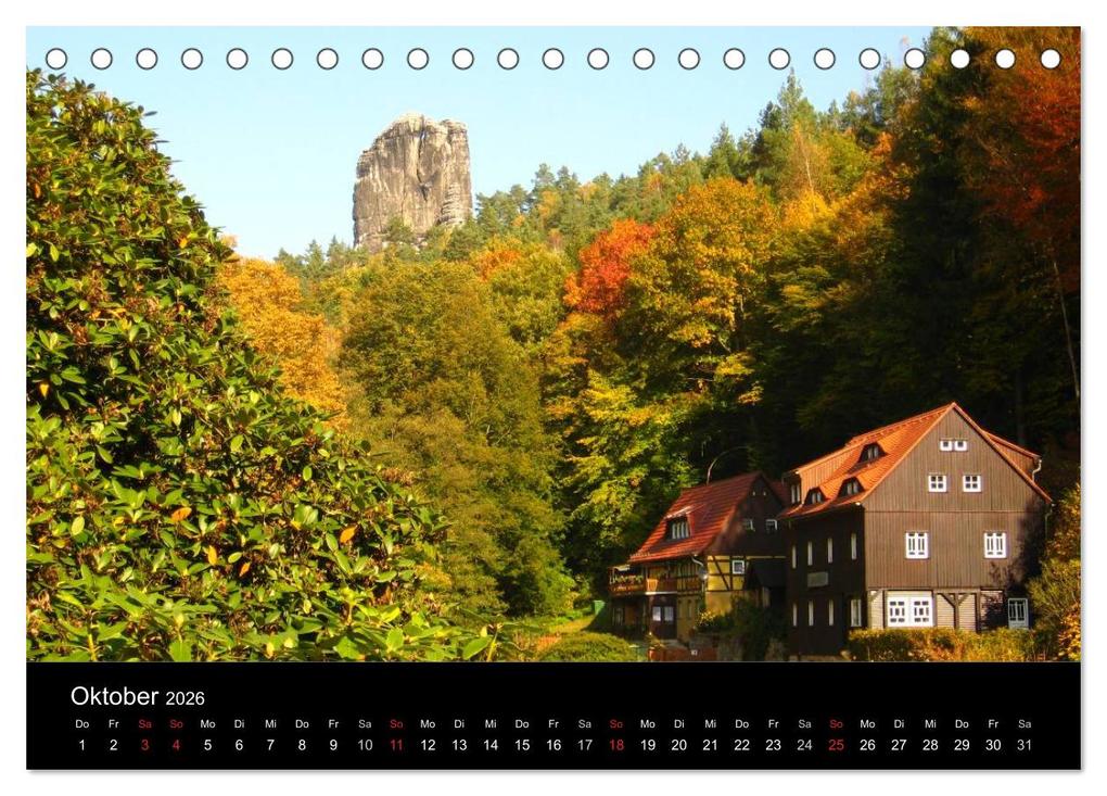 Weitere Ansicht: Die sächsische Schweiz 2026 (Tischkalender 2026 DIN A5 quer), CALVENDO Monatskalender | Michael Weirauch, Calvendo