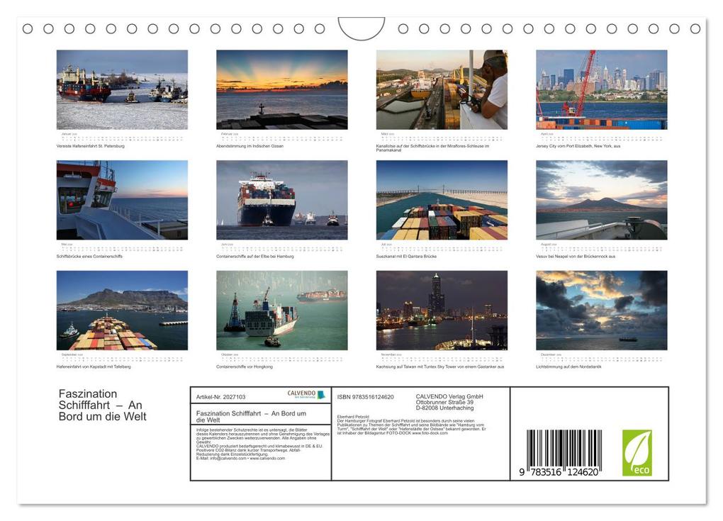 Weitere Ansicht: Faszination Schifffahrt - An Bord um die Welt (Wandkalender 2026 DIN A4 quer), CALVENDO Monatskalender | Eberhard Petzold, Calvendo