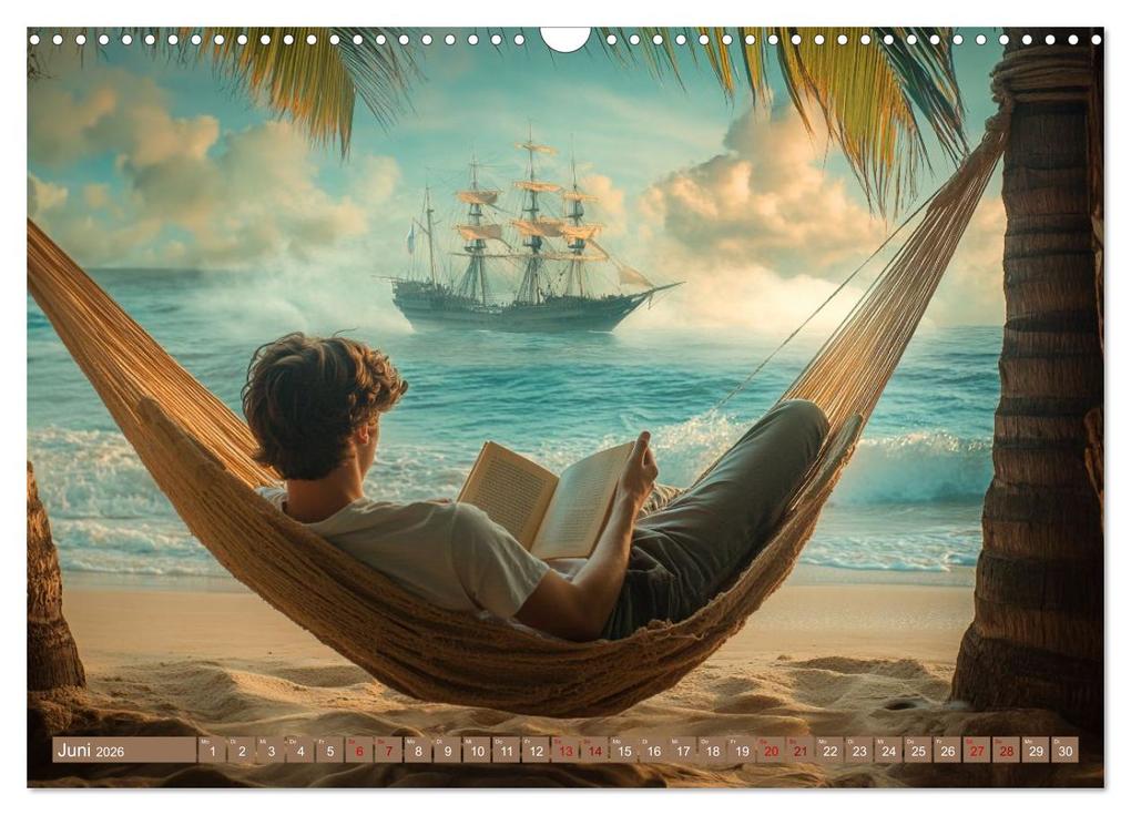 Weitere Ansicht: Lesen ist eine Reise durch Zeit und Raum (Wandkalender 2026 DIN A3 quer), CALVENDO Monatskalender | Kerstin Waurick, Calvendo