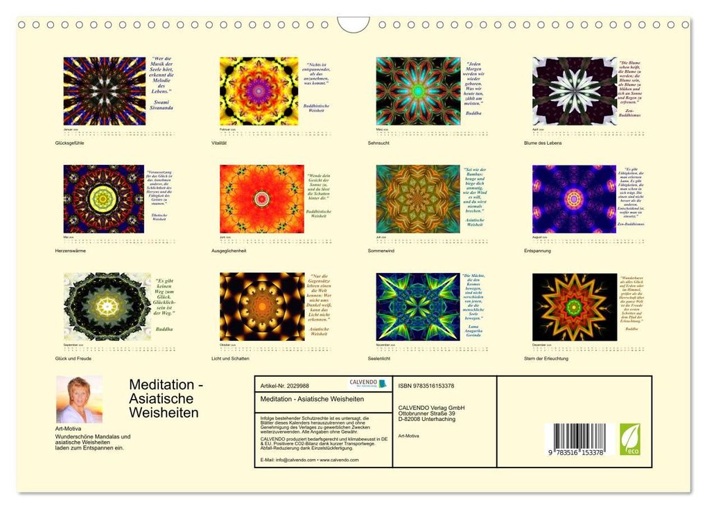 Weitere Ansicht: Meditation - Asiatische Weisheiten (Wandkalender 2026 DIN A3 quer), CALVENDO Monatskalender | Art-Motiva Art-Motiva, Calvendo, Art-Motiva