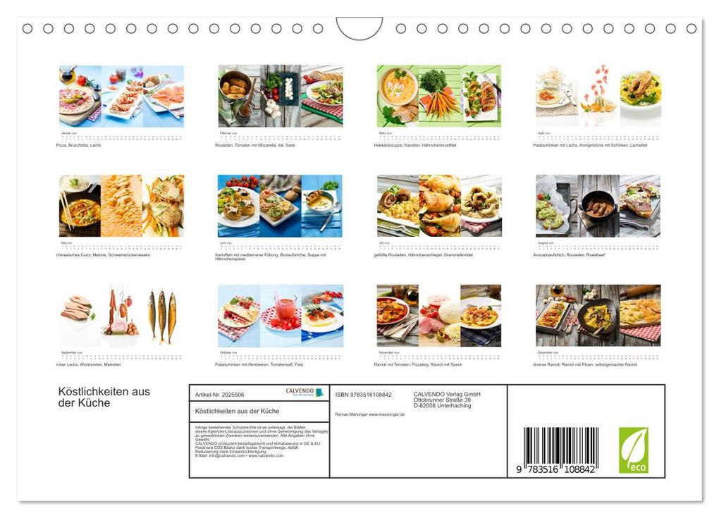Weitere Ansicht: Köstlichkeiten aus der Küche (Wandkalender 2026 DIN A4 quer), CALVENDO Monatskalender | Roman Märzinger, Calvendo