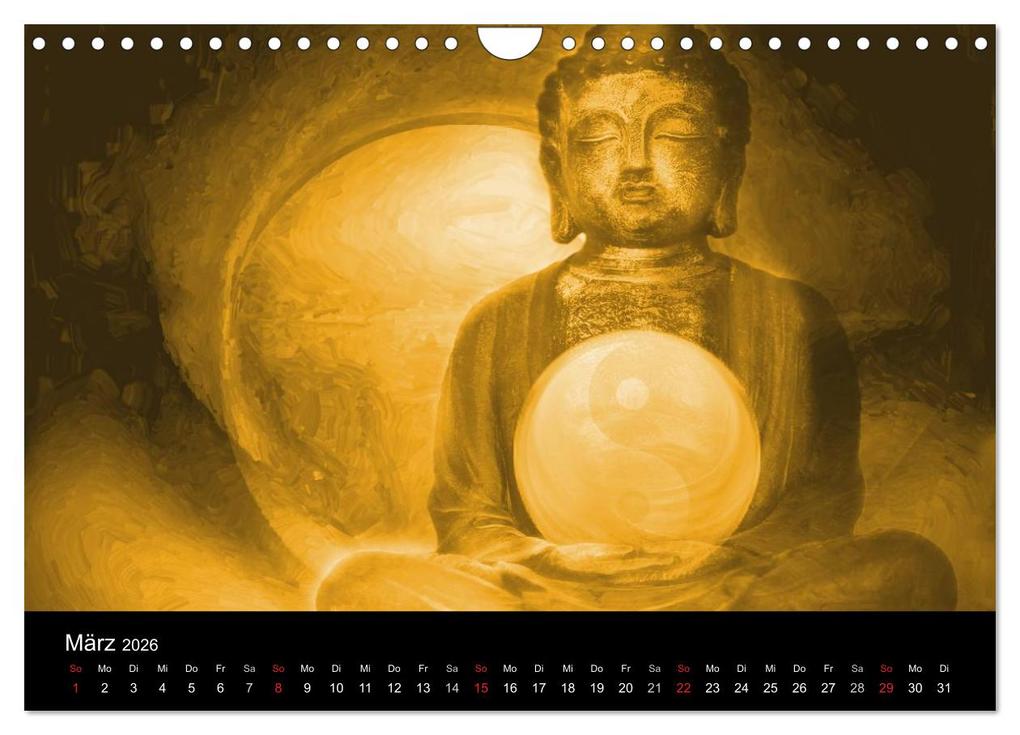 Weitere Ansicht: Buddha und Yin Yang (Wandkalender 2026 DIN A4 quer), CALVENDO Monatskalender | Claudia Burlager, Calvendo