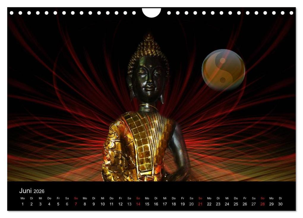Weitere Ansicht: Buddha und Yin Yang (Wandkalender 2026 DIN A4 quer), CALVENDO Monatskalender | Claudia Burlager, Calvendo