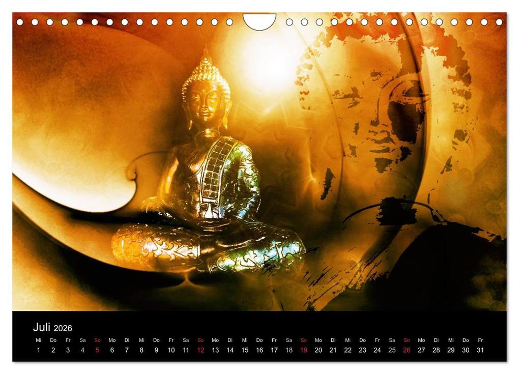 Weitere Ansicht: Buddha und Yin Yang (Wandkalender 2026 DIN A4 quer), CALVENDO Monatskalender | Claudia Burlager, Calvendo