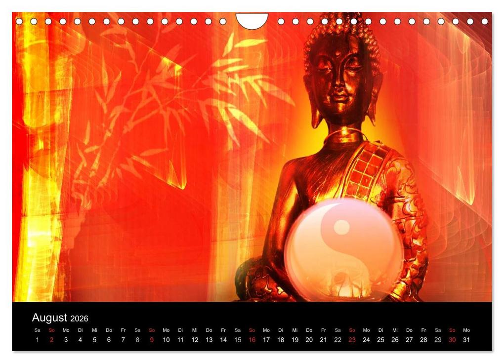 Weitere Ansicht: Buddha und Yin Yang (Wandkalender 2026 DIN A4 quer), CALVENDO Monatskalender | Claudia Burlager, Calvendo
