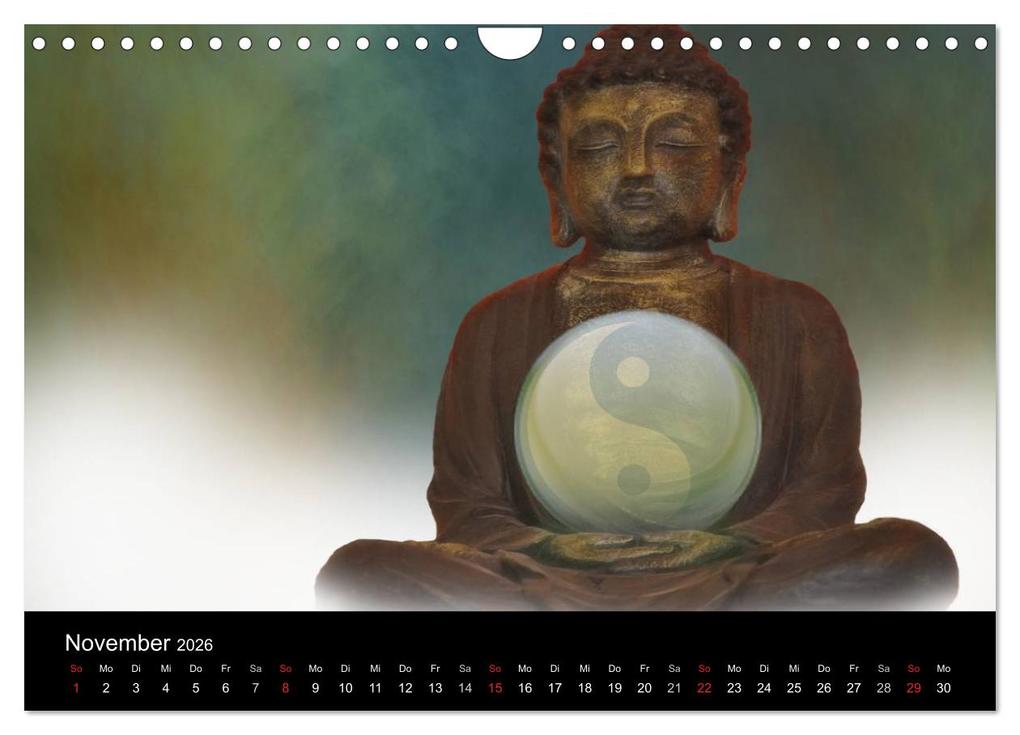 Weitere Ansicht: Buddha und Yin Yang (Wandkalender 2026 DIN A4 quer), CALVENDO Monatskalender | Claudia Burlager, Calvendo