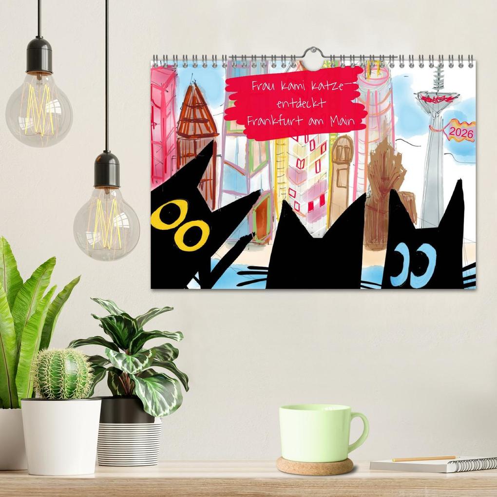Weitere Ansicht: Frau Kami Katze entdeckt Frankfurt am Main (Wandkalender 2026 DIN A4 quer), CALVENDO Monatskalender | Frau Kami Katze, Calvendo