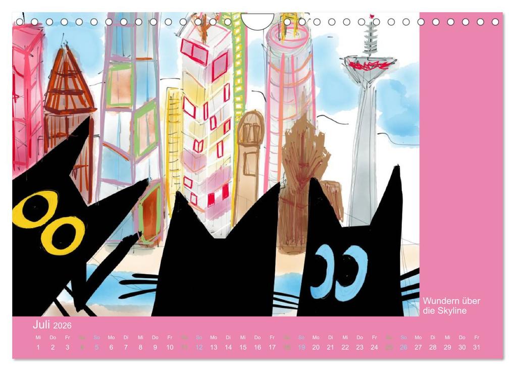 Weitere Ansicht: Frau Kami Katze entdeckt Frankfurt am Main (Wandkalender 2026 DIN A4 quer), CALVENDO Monatskalender | Frau Kami Katze, Calvendo