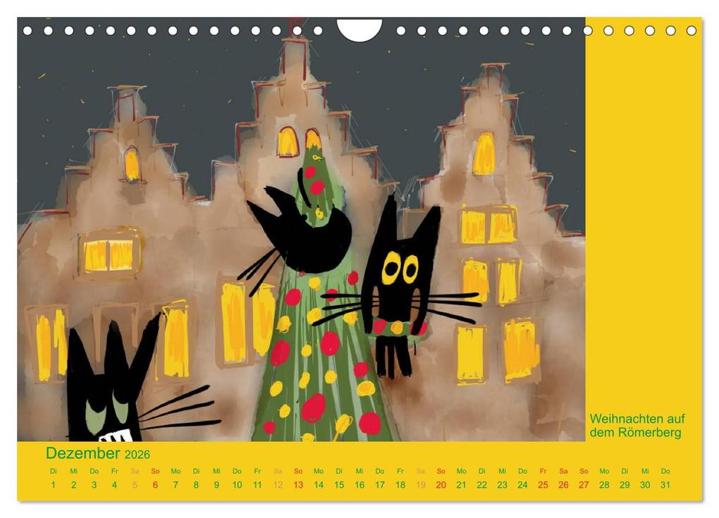 Weitere Ansicht: Frau Kami Katze entdeckt Frankfurt am Main (Wandkalender 2026 DIN A4 quer), CALVENDO Monatskalender | Frau Kami Katze, Calvendo