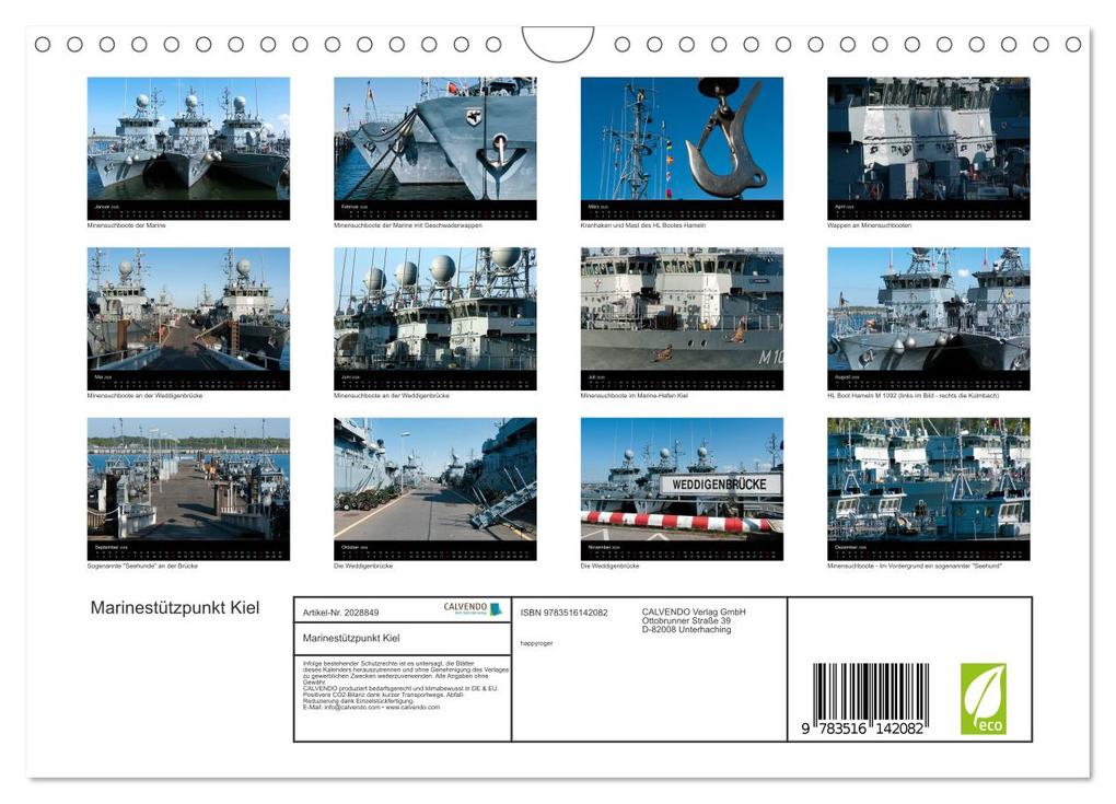 Weitere Ansicht: Marinestützpunkt Kiel (Wandkalender 2026 DIN A4 quer), CALVENDO Monatskalender | happyroger happyroger, Calvendo, Happyroger