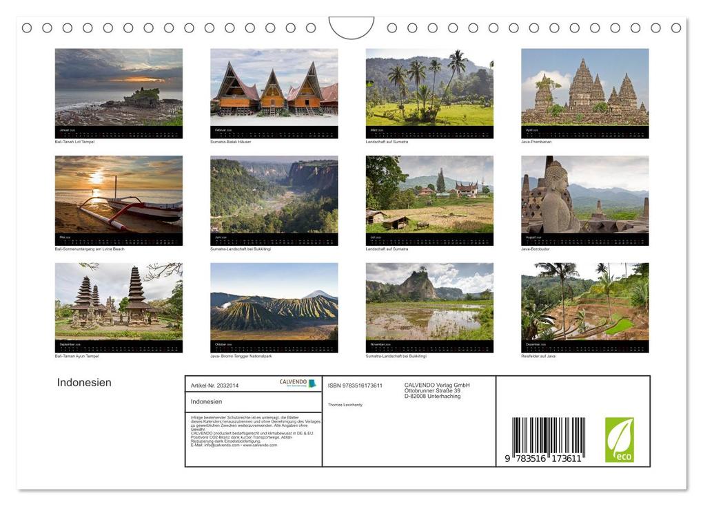 Weitere Ansicht: Indonesien (Wandkalender 2026 DIN A4 quer), CALVENDO Monatskalender | Thomas Leonhardy, Calvendo