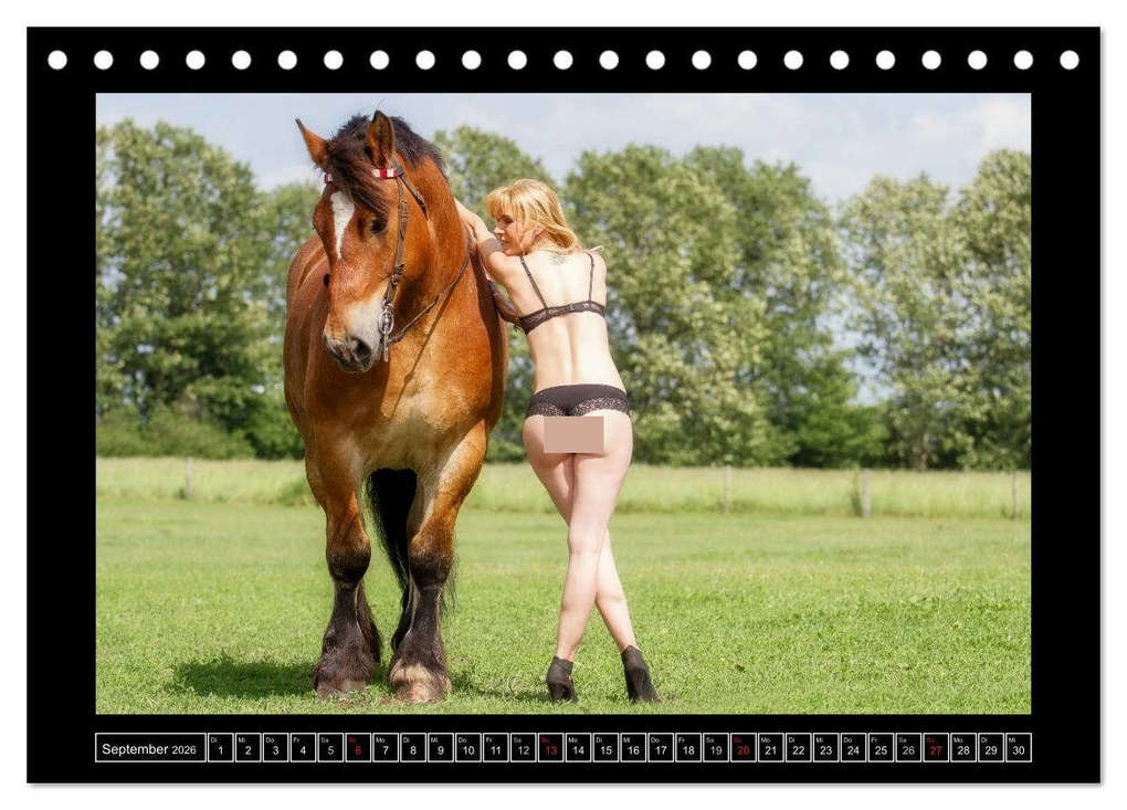 Weitere Ansicht: Titanen Girls 2026 - erotische Frauen und starke Pferde (Tischkalender 2026 DIN A5 quer), CALVENDO Monatskalender | MCS MCS, Calvendo, MCS