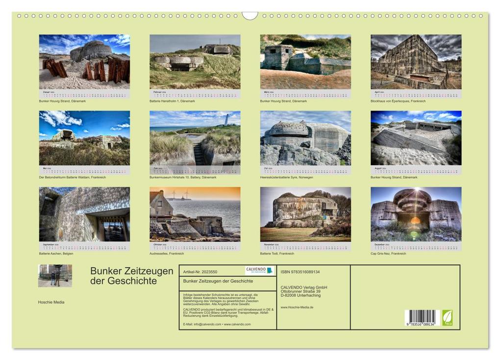 Weitere Ansicht: Bunker Zeitzeugen der Geschichte (Wandkalender 2026 DIN A2 quer), CALVENDO Monatskalender | Hoschie Media, Calvendo