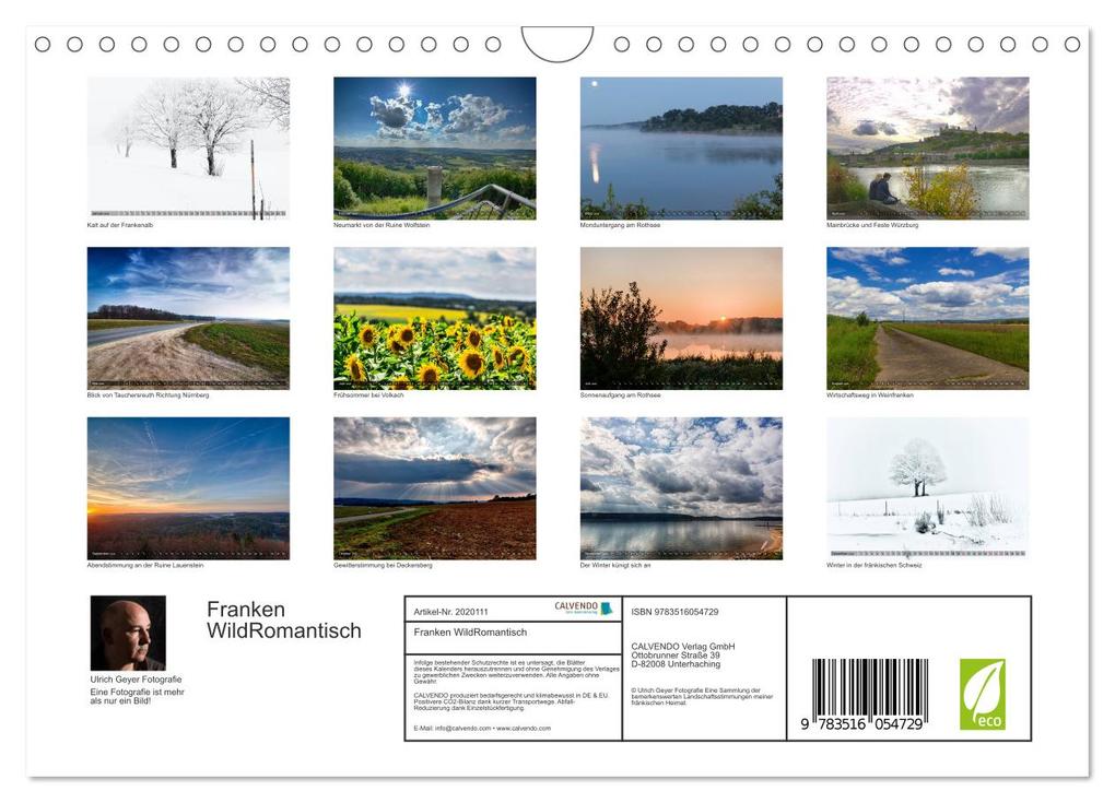Weitere Ansicht: Franken WildRomantisch (Wandkalender 2026 DIN A4 quer), CALVENDO Monatskalender | Ulrich Geyer Fotografie, Calvendo