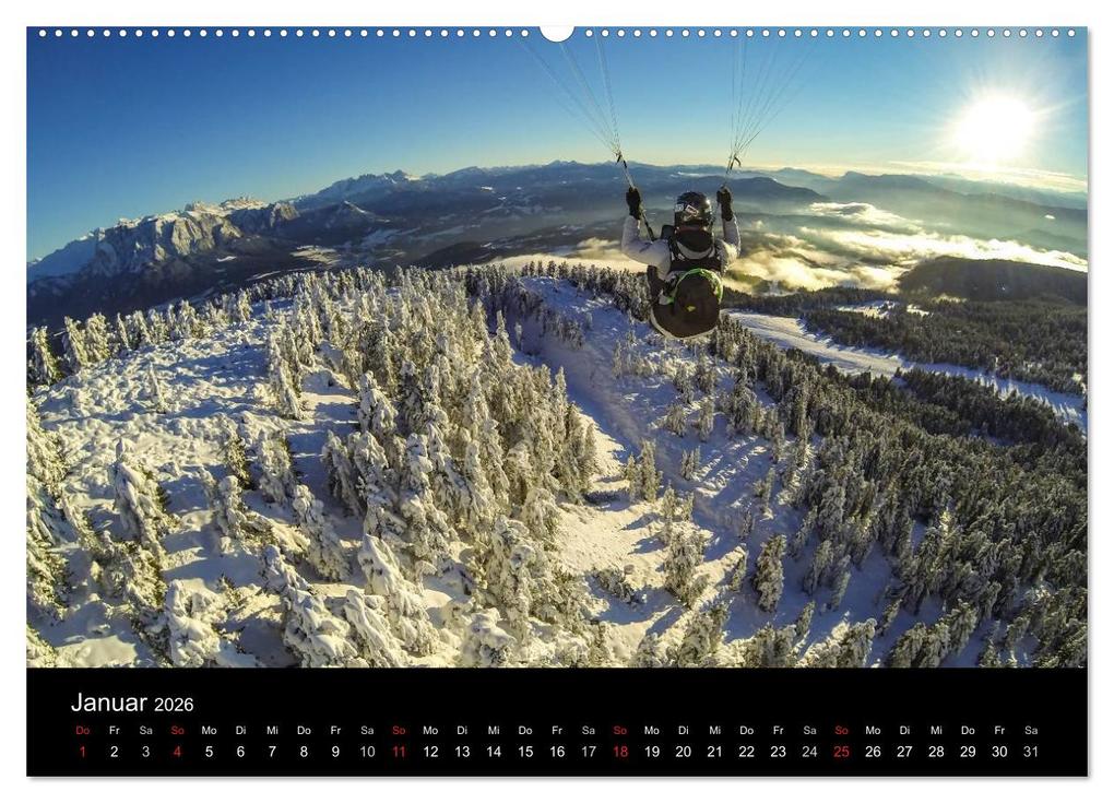 Weitere Ansicht: Paragliding - zwischen Himmel und Erde (hochwertiger Premium Wandkalender 2026 DIN A2 quer), Kunstdruck in Hochglanz | Andy Frötscher - moments in air, Calvendo