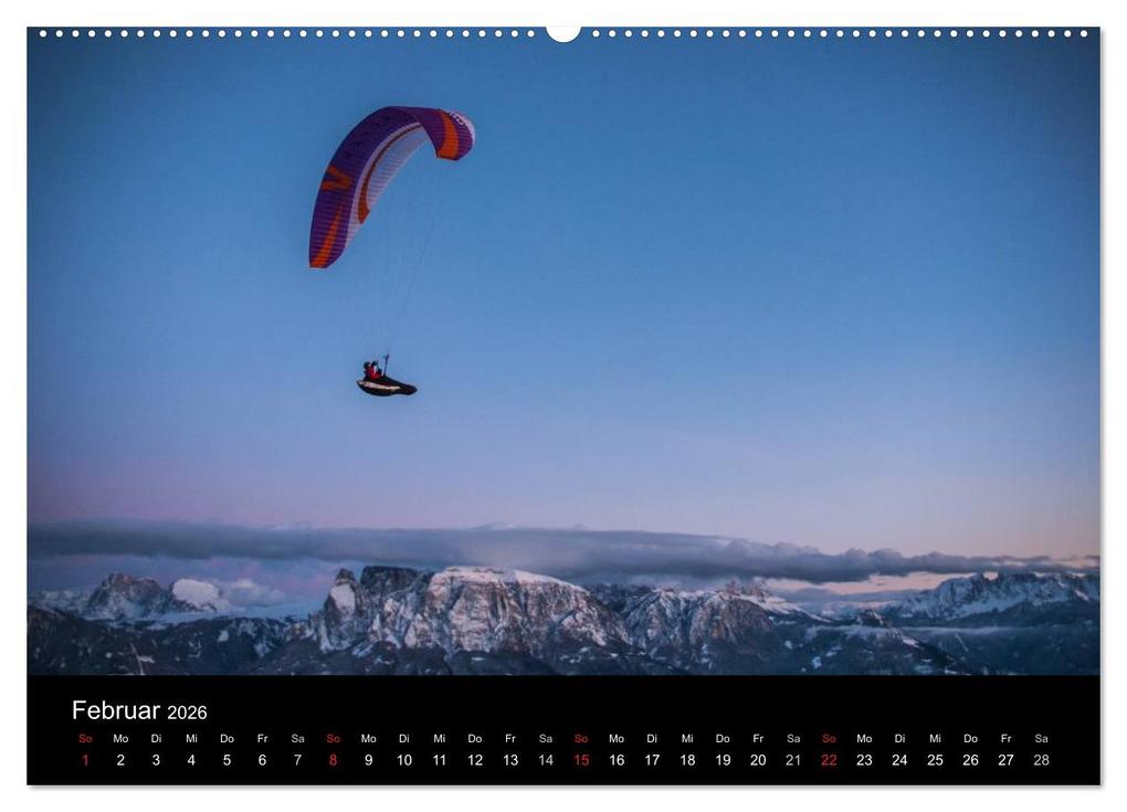 Weitere Ansicht: Paragliding - zwischen Himmel und Erde (hochwertiger Premium Wandkalender 2026 DIN A2 quer), Kunstdruck in Hochglanz | Andy Frötscher - moments in air, Calvendo