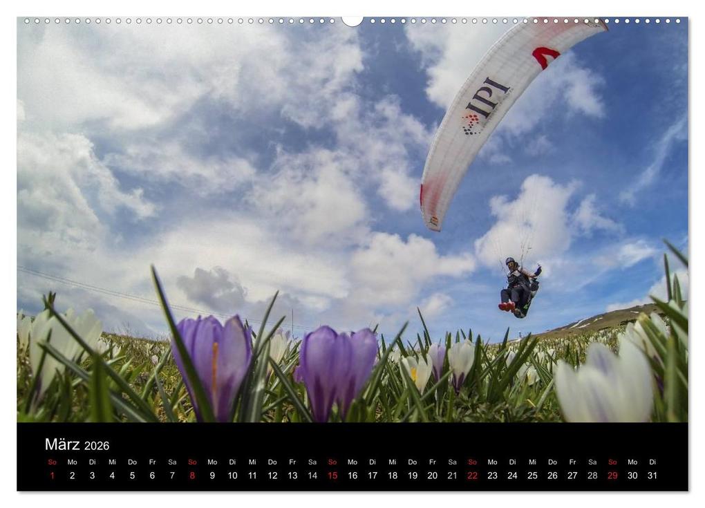 Weitere Ansicht: Paragliding - zwischen Himmel und Erde (hochwertiger Premium Wandkalender 2026 DIN A2 quer), Kunstdruck in Hochglanz | Andy Frötscher - moments in air, Calvendo