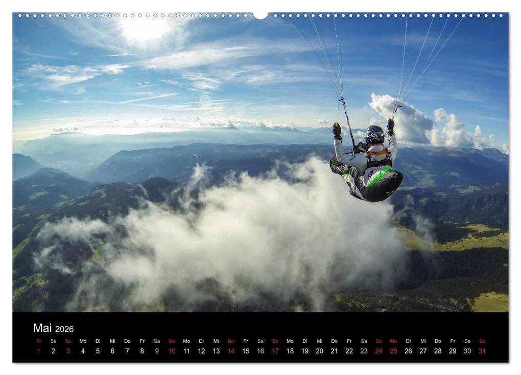Weitere Ansicht: Paragliding - zwischen Himmel und Erde (hochwertiger Premium Wandkalender 2026 DIN A2 quer), Kunstdruck in Hochglanz | Andy Frötscher - moments in air, Calvendo