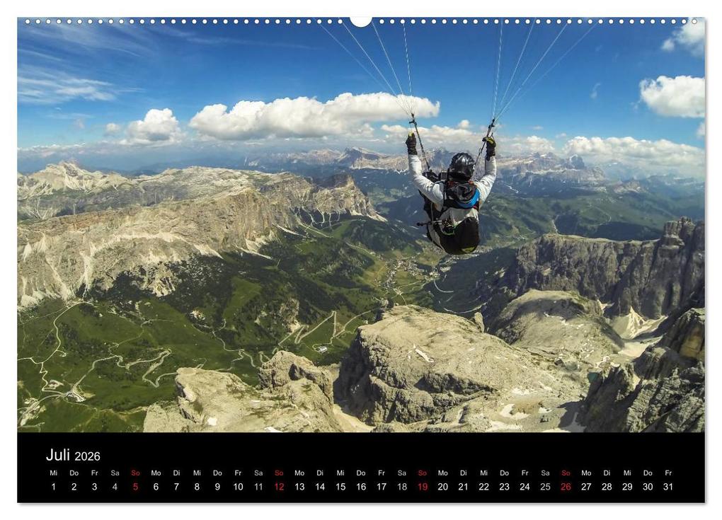 Weitere Ansicht: Paragliding - zwischen Himmel und Erde (hochwertiger Premium Wandkalender 2026 DIN A2 quer), Kunstdruck in Hochglanz | Andy Frötscher - moments in air, Calvendo