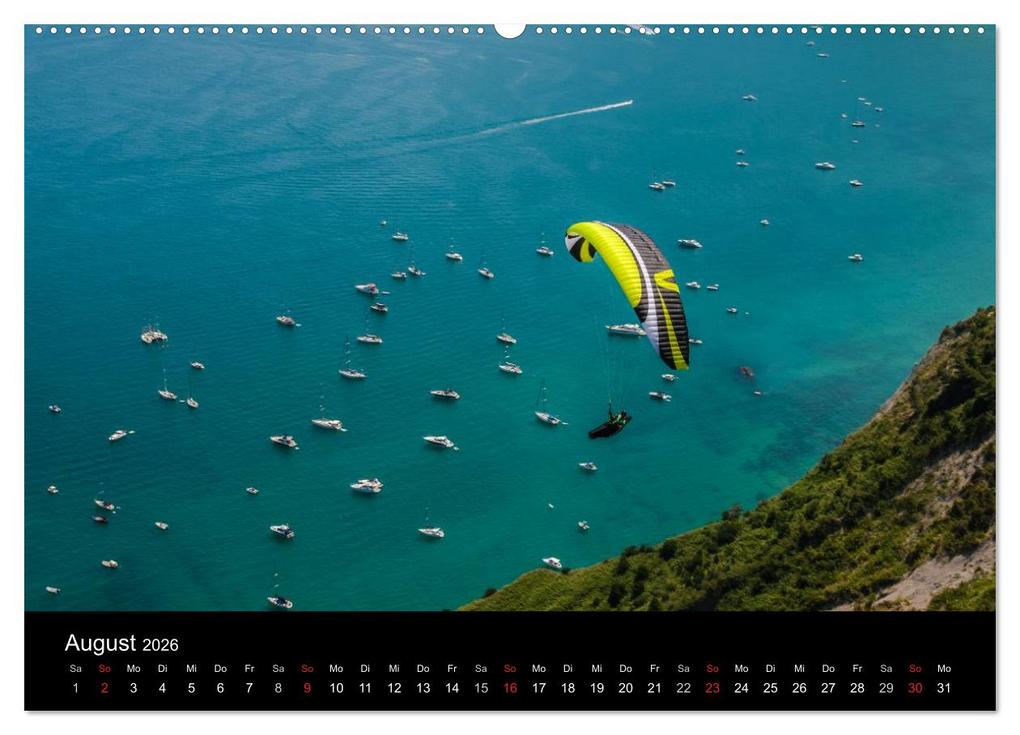 Weitere Ansicht: Paragliding - zwischen Himmel und Erde (hochwertiger Premium Wandkalender 2026 DIN A2 quer), Kunstdruck in Hochglanz | Andy Frötscher - moments in air, Calvendo
