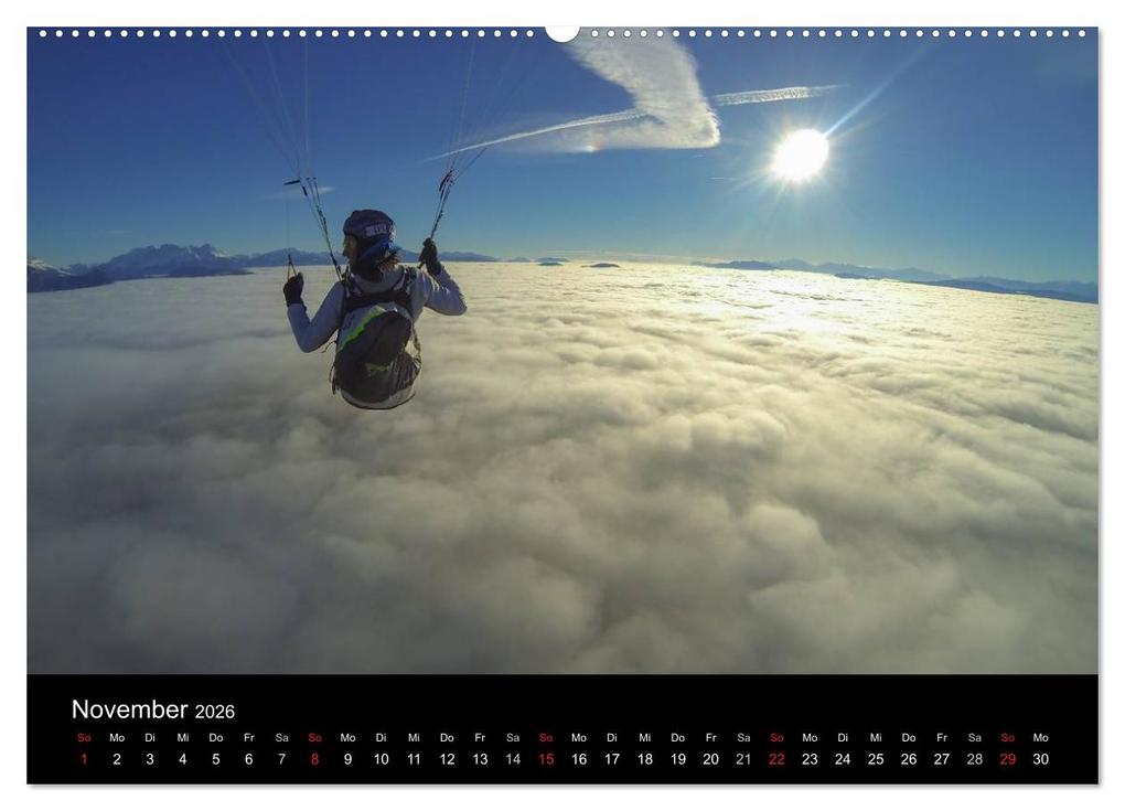 Weitere Ansicht: Paragliding - zwischen Himmel und Erde (hochwertiger Premium Wandkalender 2026 DIN A2 quer), Kunstdruck in Hochglanz | Andy Frötscher - moments in air, Calvendo