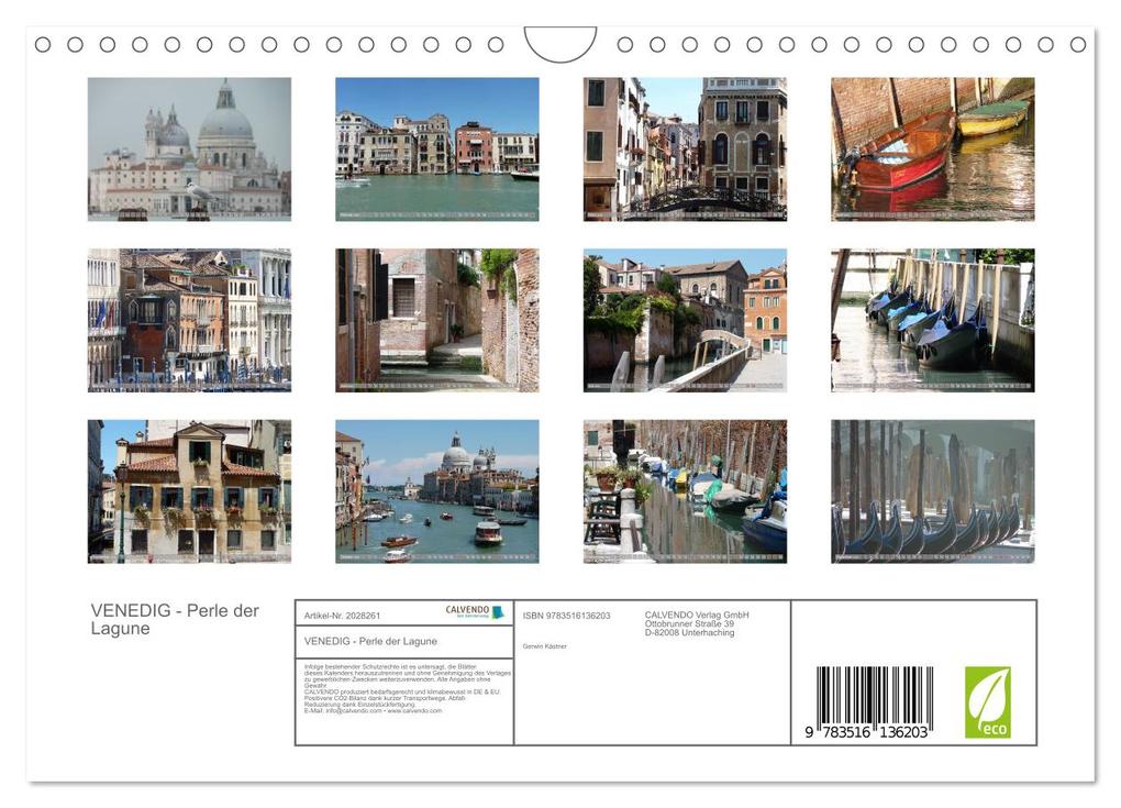 Weitere Ansicht: VENEDIG - Perle der Lagune (Wandkalender 2026 DIN A4 quer), CALVENDO Monatskalender | Gerwin Kästner, Calvendo