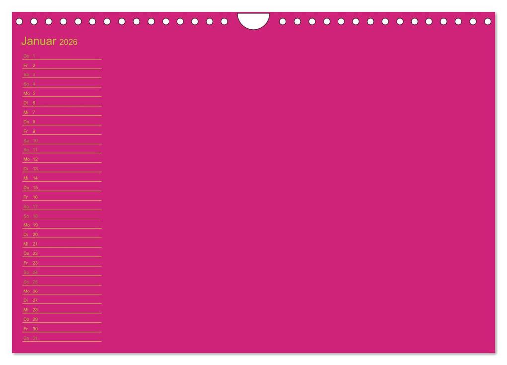 Weitere Ansicht: Bastel-Geburtstagskalender pink / Geburtstagskalender (Wandkalender 2026 DIN A4 quer), CALVENDO Monatskalender | Kreativ ist gut, Calvendo