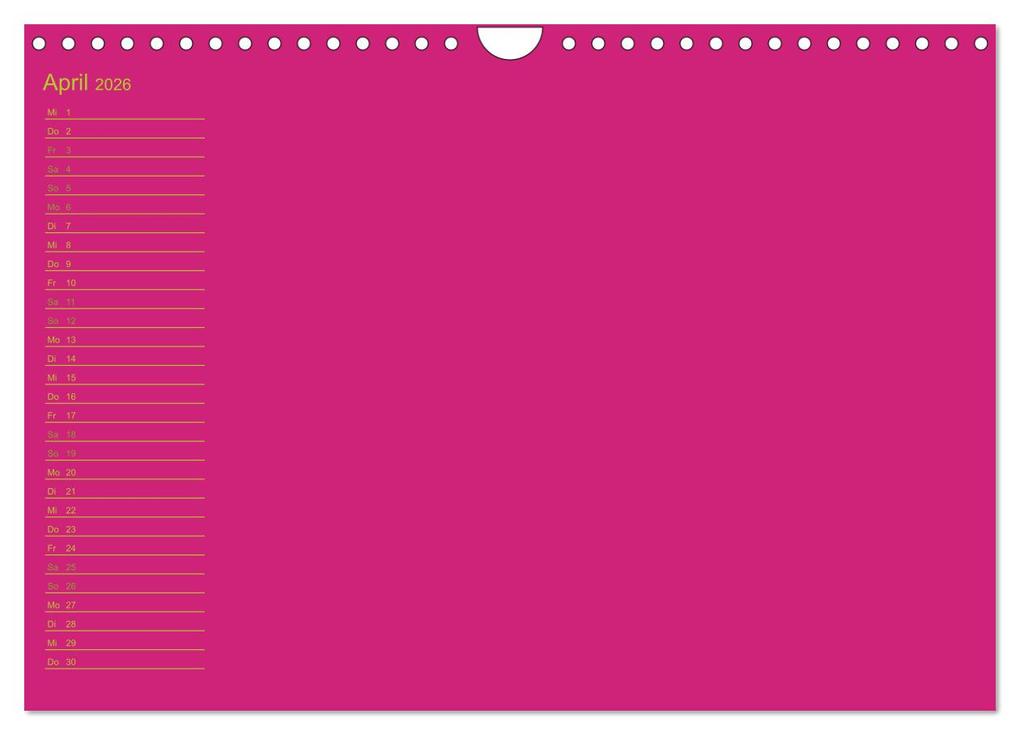Weitere Ansicht: Bastel-Geburtstagskalender pink / Geburtstagskalender (Wandkalender 2026 DIN A4 quer), CALVENDO Monatskalender | Kreativ ist gut, Calvendo